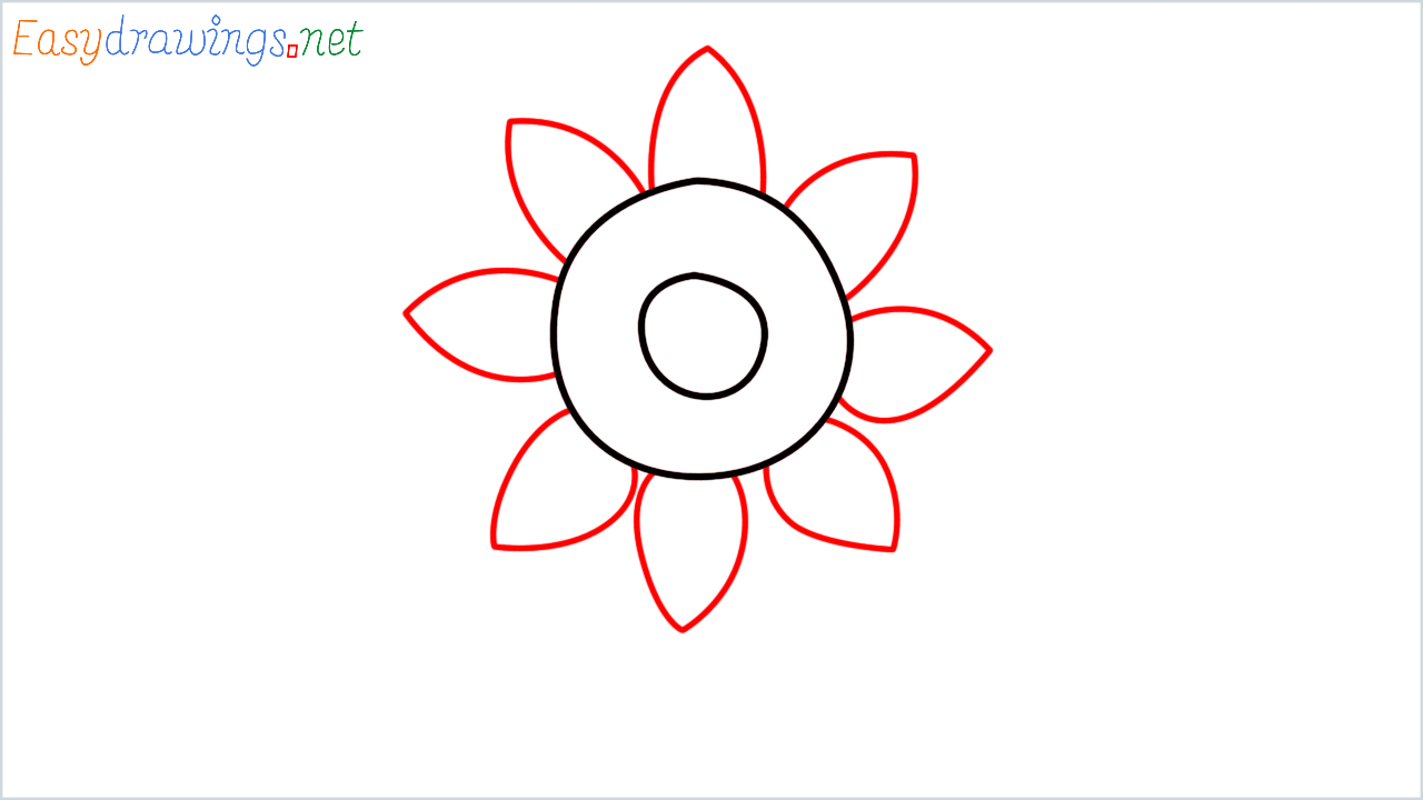 How to draw sunflower Emoji step (3)