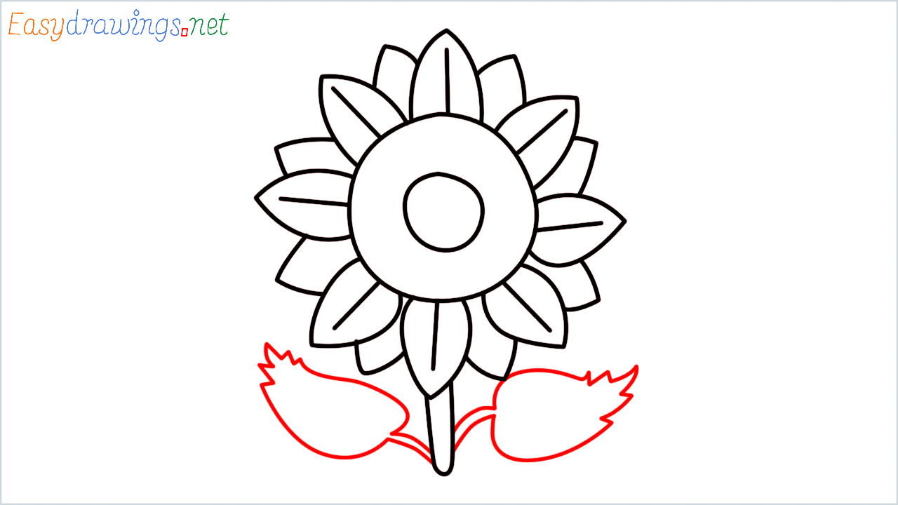 How to draw sunflower Emoji step (6)