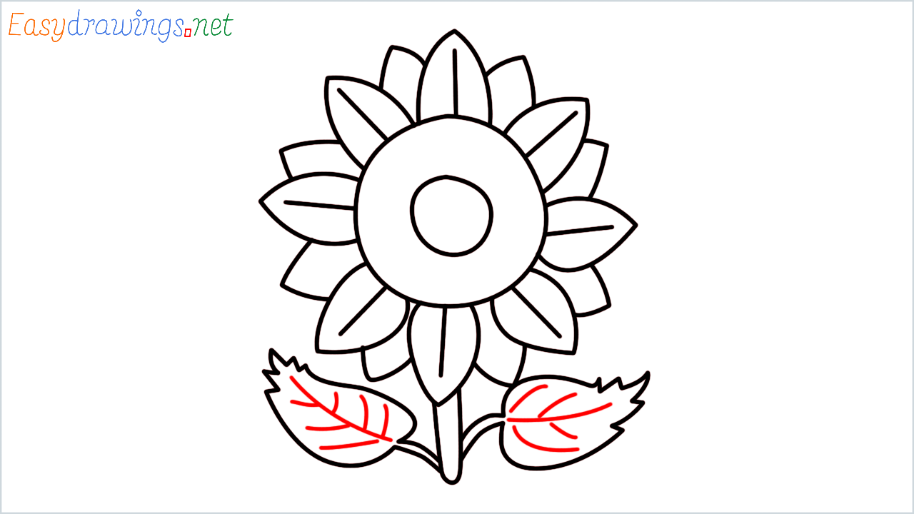 How to draw sunflower Emoji step (7)