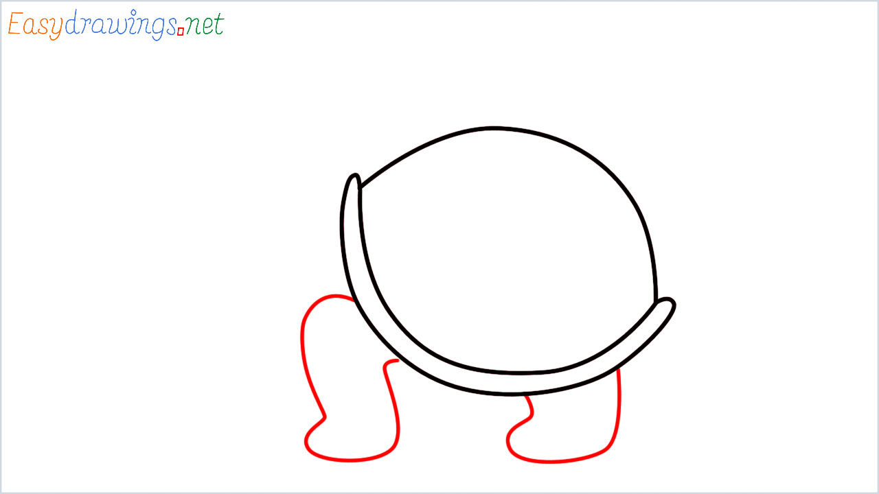 How to draw turtle Emoji step (3)