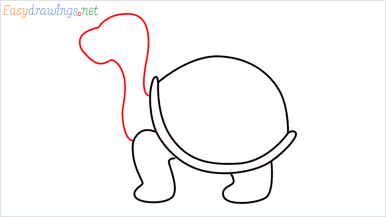 How to draw turtle Emoji step (4)
