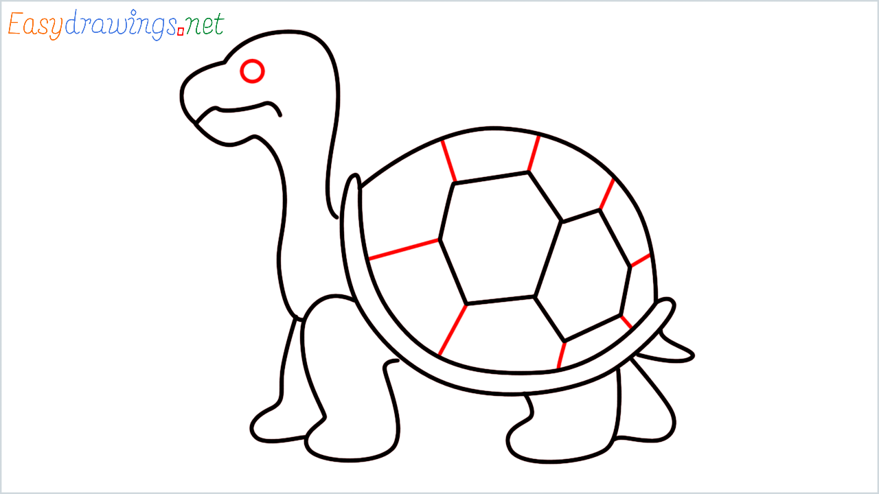 How to draw turtle Emoji step (7)