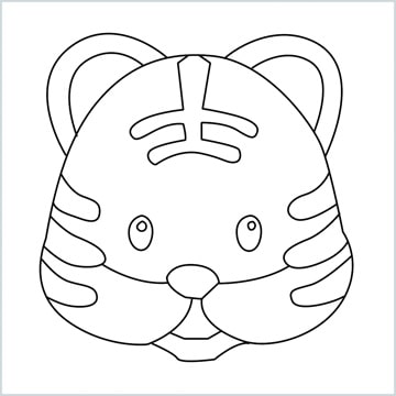 draw Tiger face Emoji