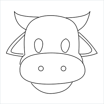 Cow face drawing