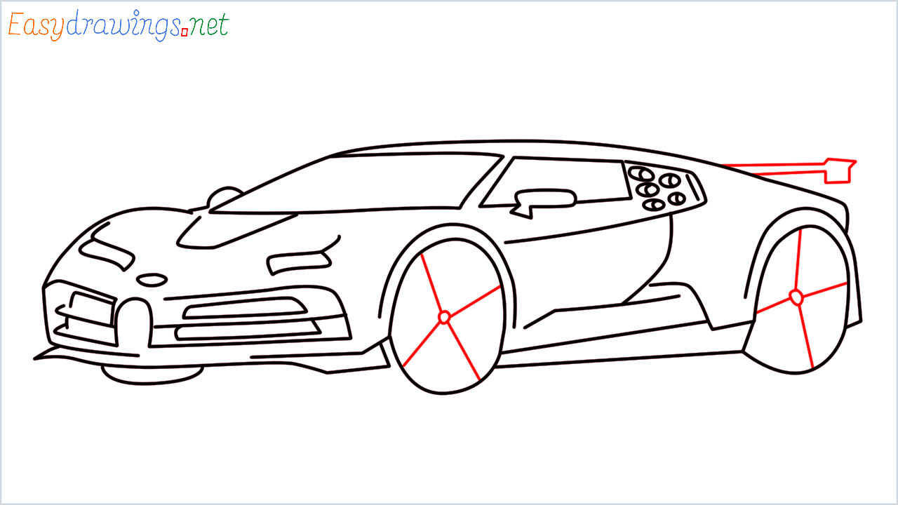How to draw Bugatti La Voiture Noire step (11)