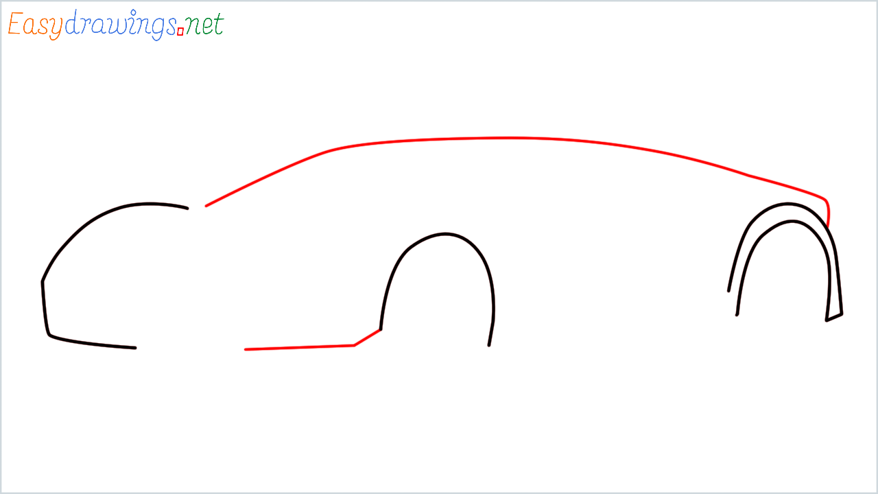 How to draw Bugatti La Voiture Noire step (3)