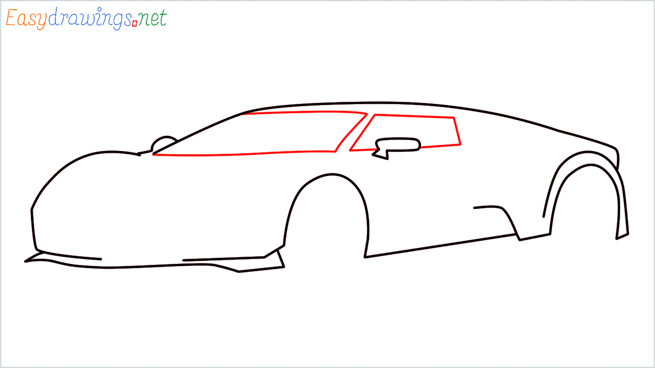 How to draw Bugatti La Voiture Noire step (5)