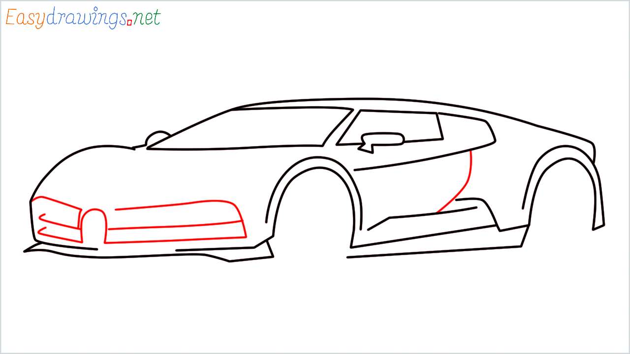 How to draw Bugatti La Voiture Noire step (7)