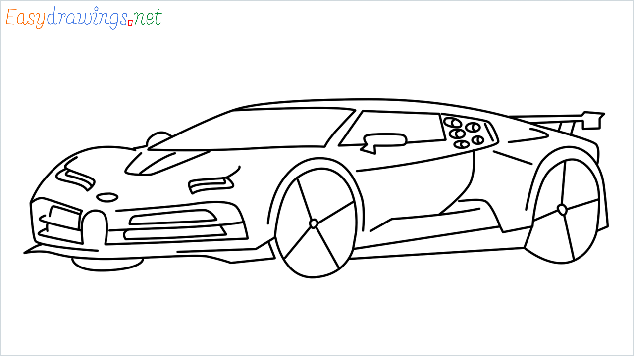 How to draw Bugatti La Voiture Noire step by step for beginners
