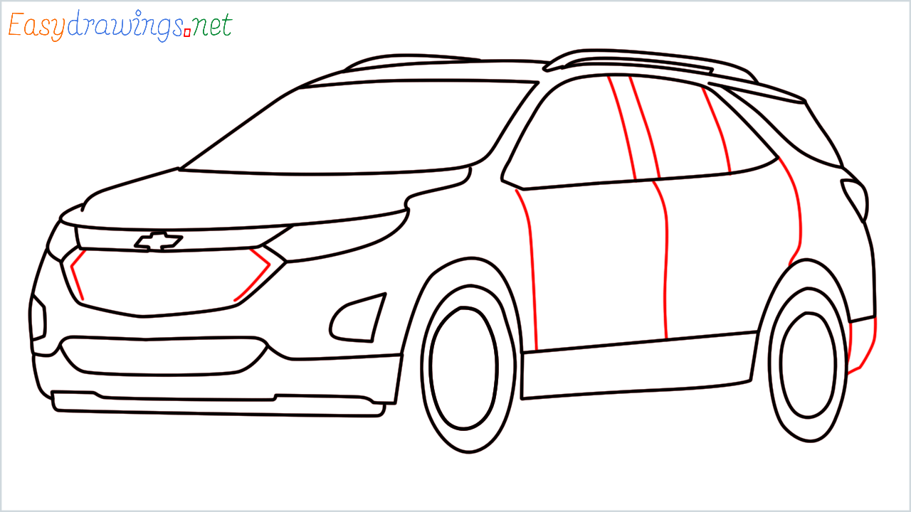 How to draw Chevrolet Equinox step (10)