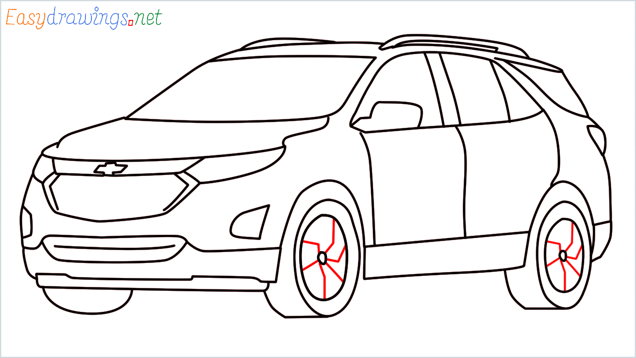 How to draw Chevrolet Equinox step (12)