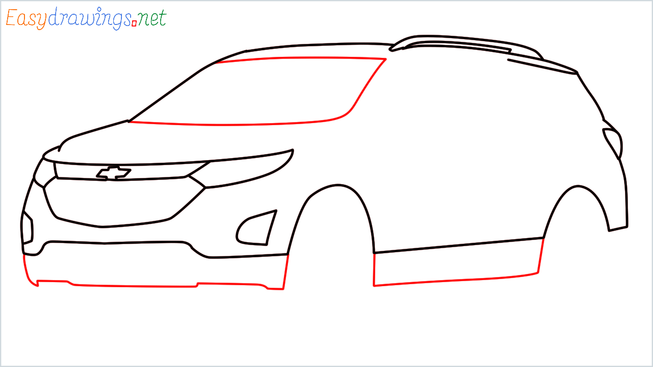 How to draw Chevrolet Equinox step (7)