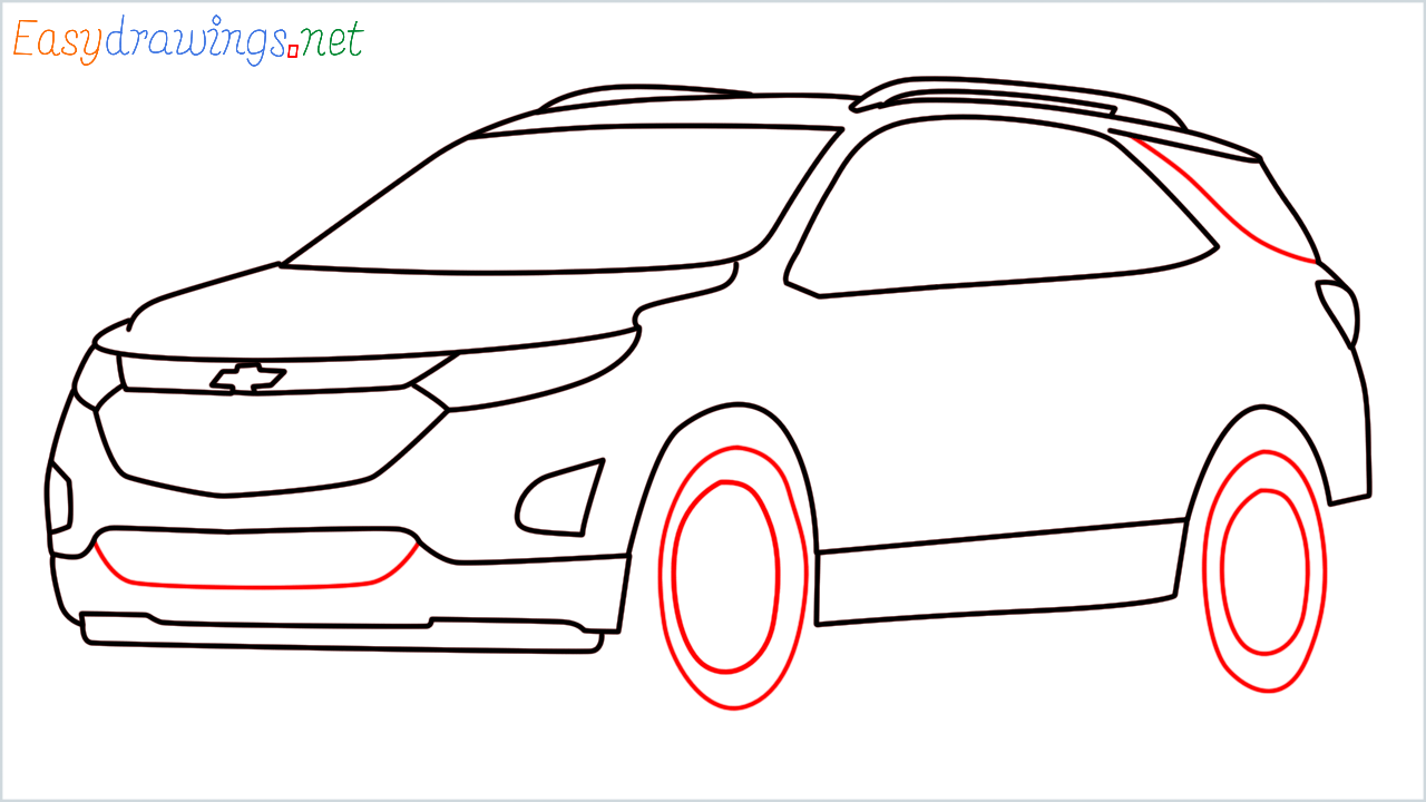 How to draw Chevrolet Equinox step (9)