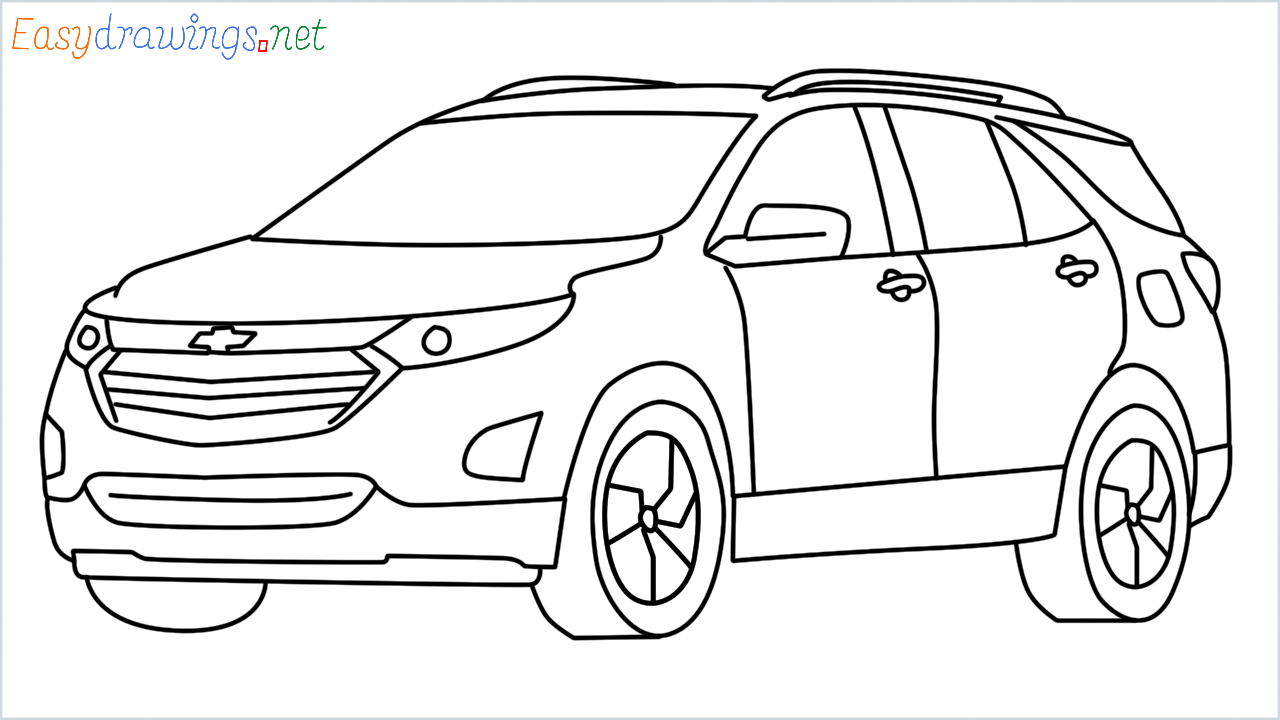 How to draw Chevrolet Equinox step by step for beginners