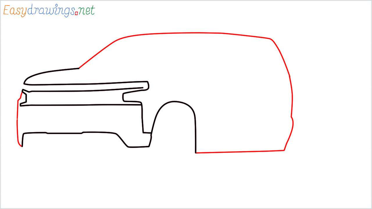 How to draw Chevrolet Silverado step (4)