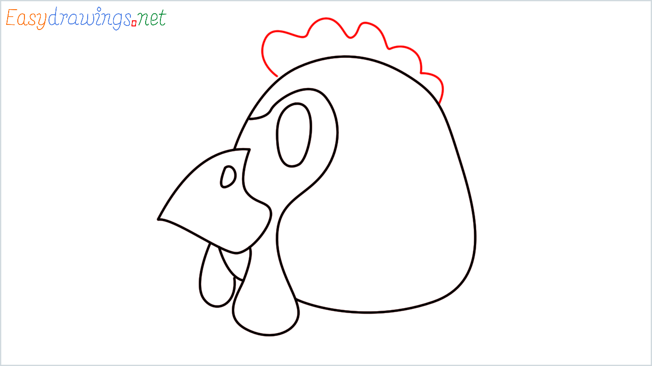 How to draw Chicken Emoji step (6)