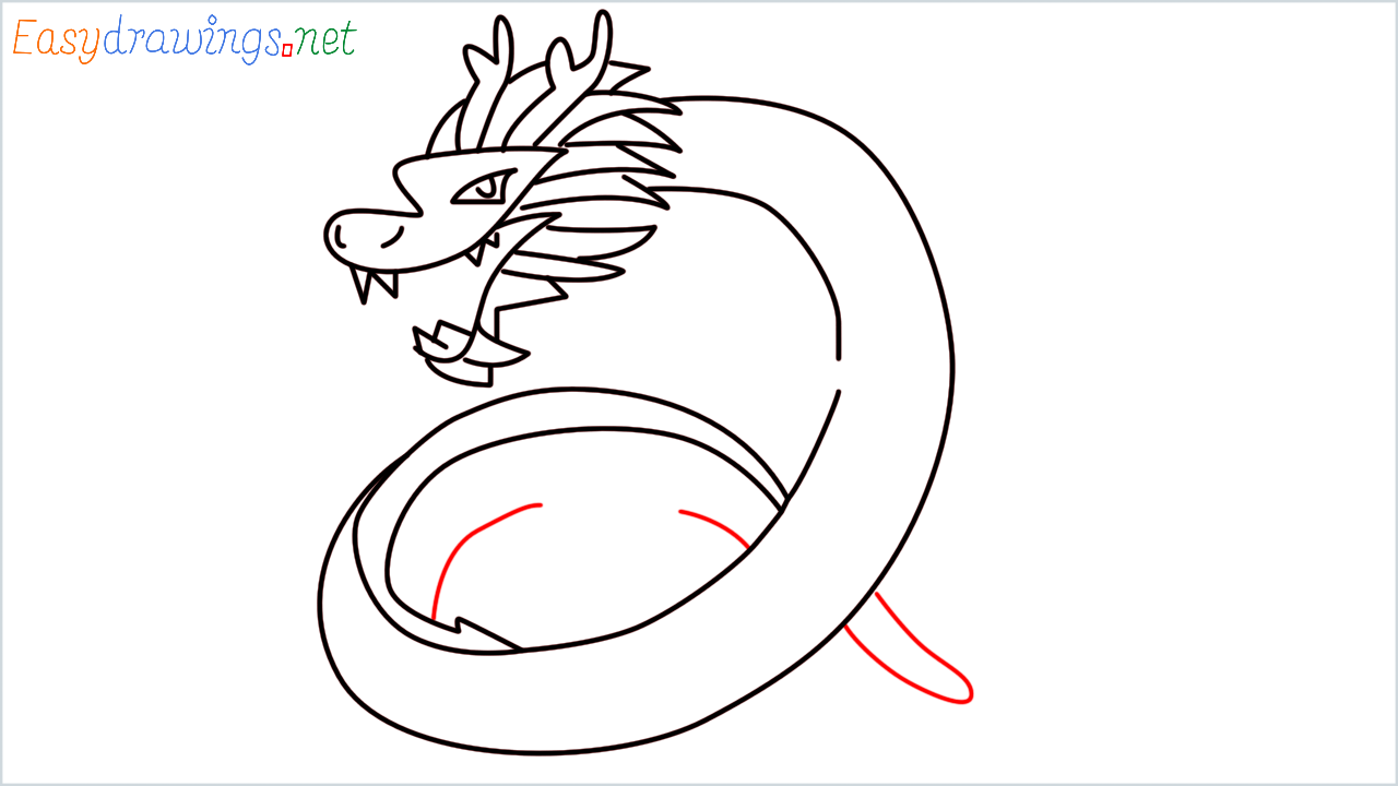 How to draw Chinese dragon Emoji step (10)