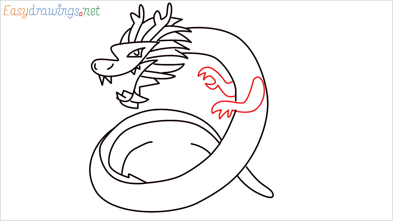 How to draw Chinese dragon Emoji step (11)