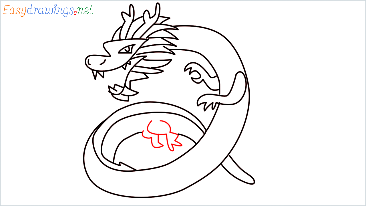 How to draw Chinese dragon Emoji step (12)