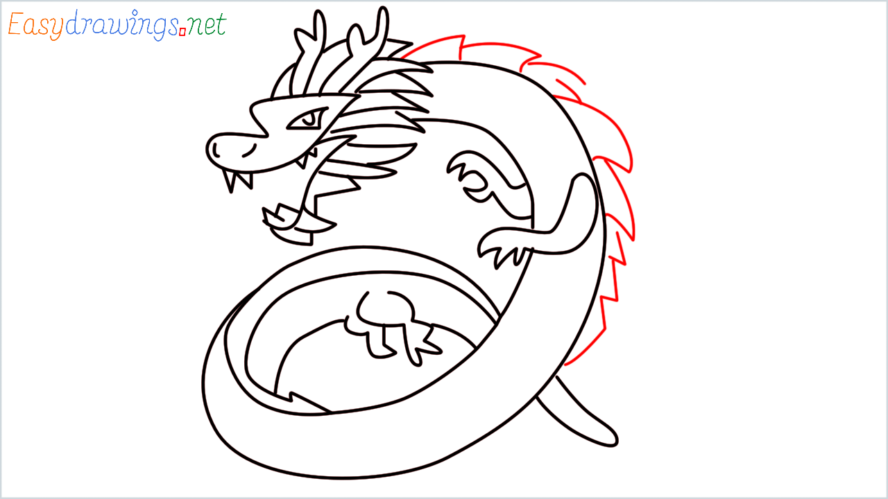 How to draw Chinese dragon Emoji step (13)