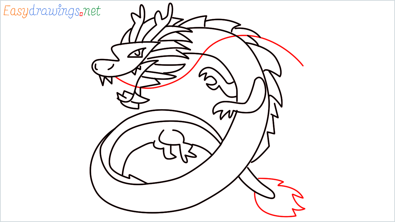 How to draw Chinese dragon Emoji step (14)
