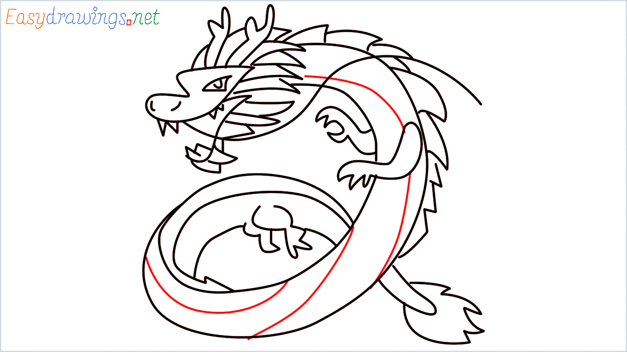 How to draw Chinese dragon Emoji step (15)