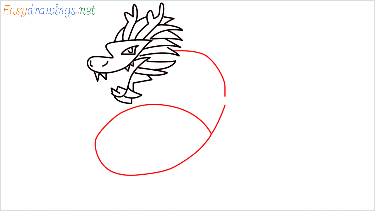 How to draw Chinese dragon Emoji step (7)