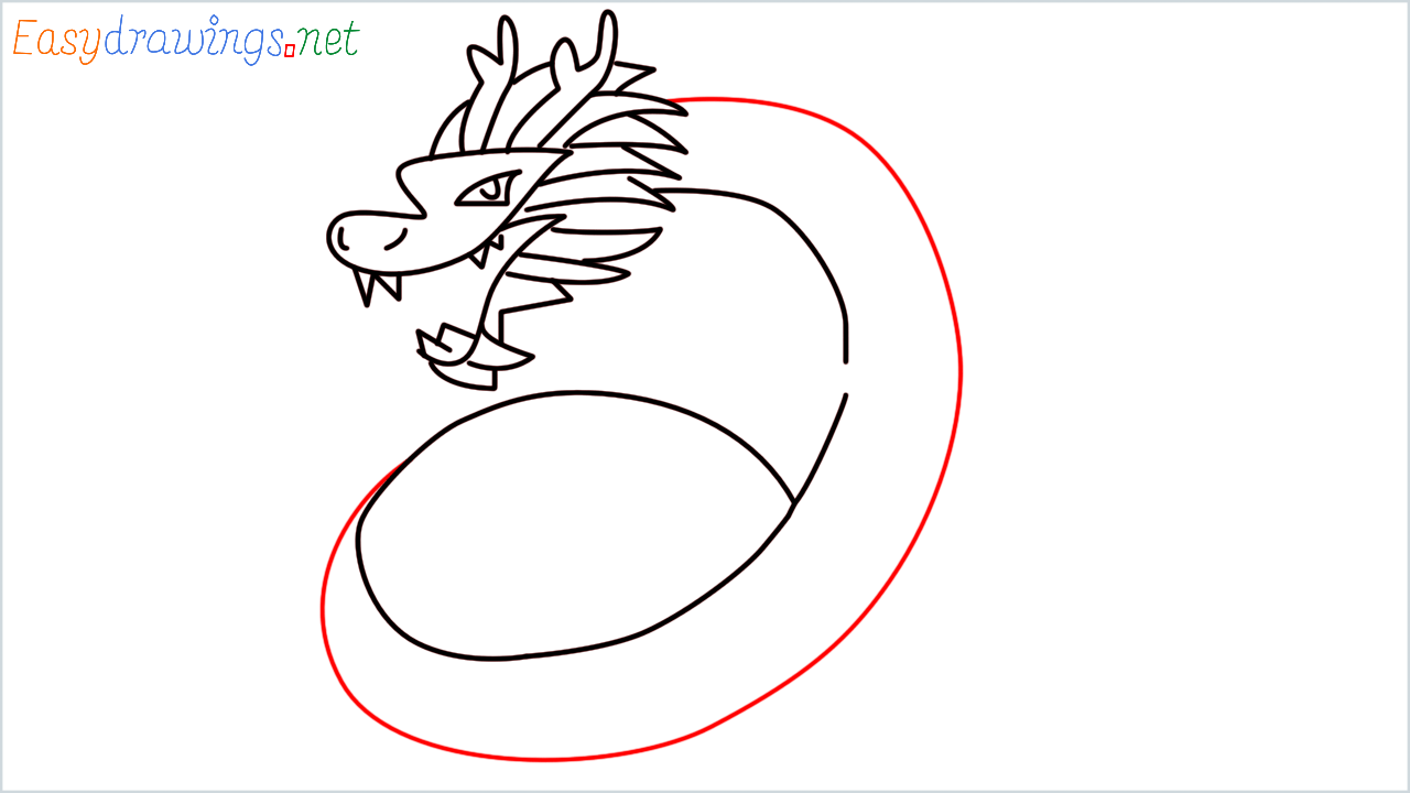 How to draw Chinese dragon Emoji step (8)