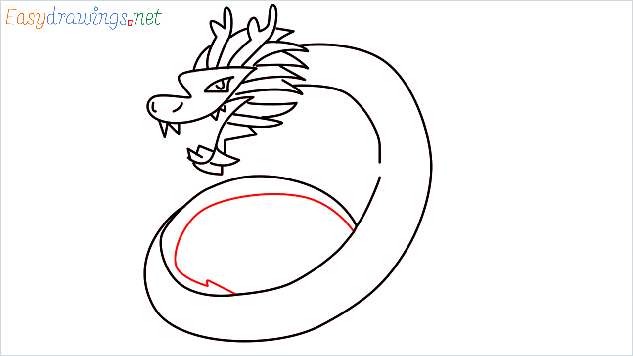 How to draw Chinese dragon Emoji step (9)