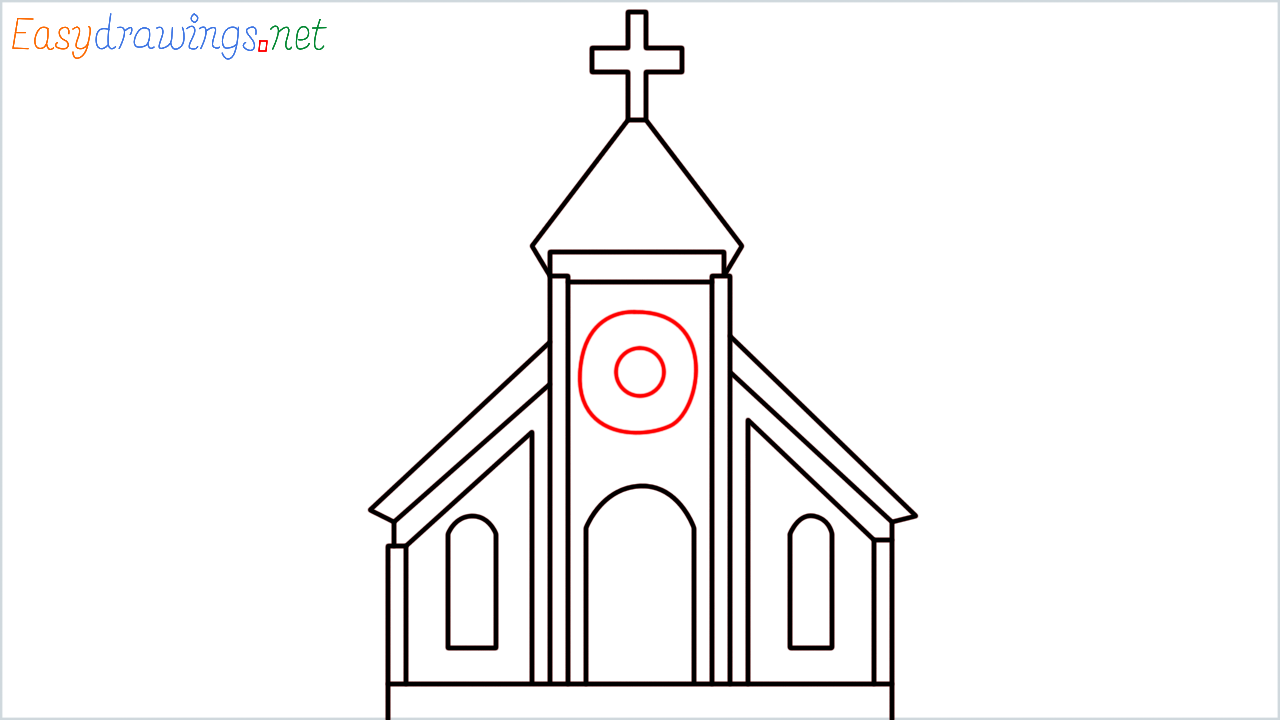 How to draw Church Emoji step (10)