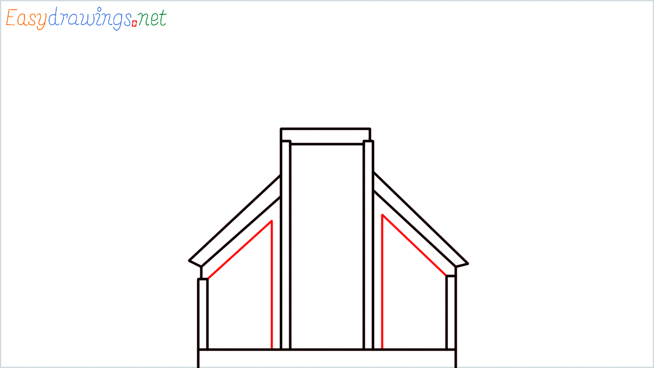How to draw Church Emoji step (6)