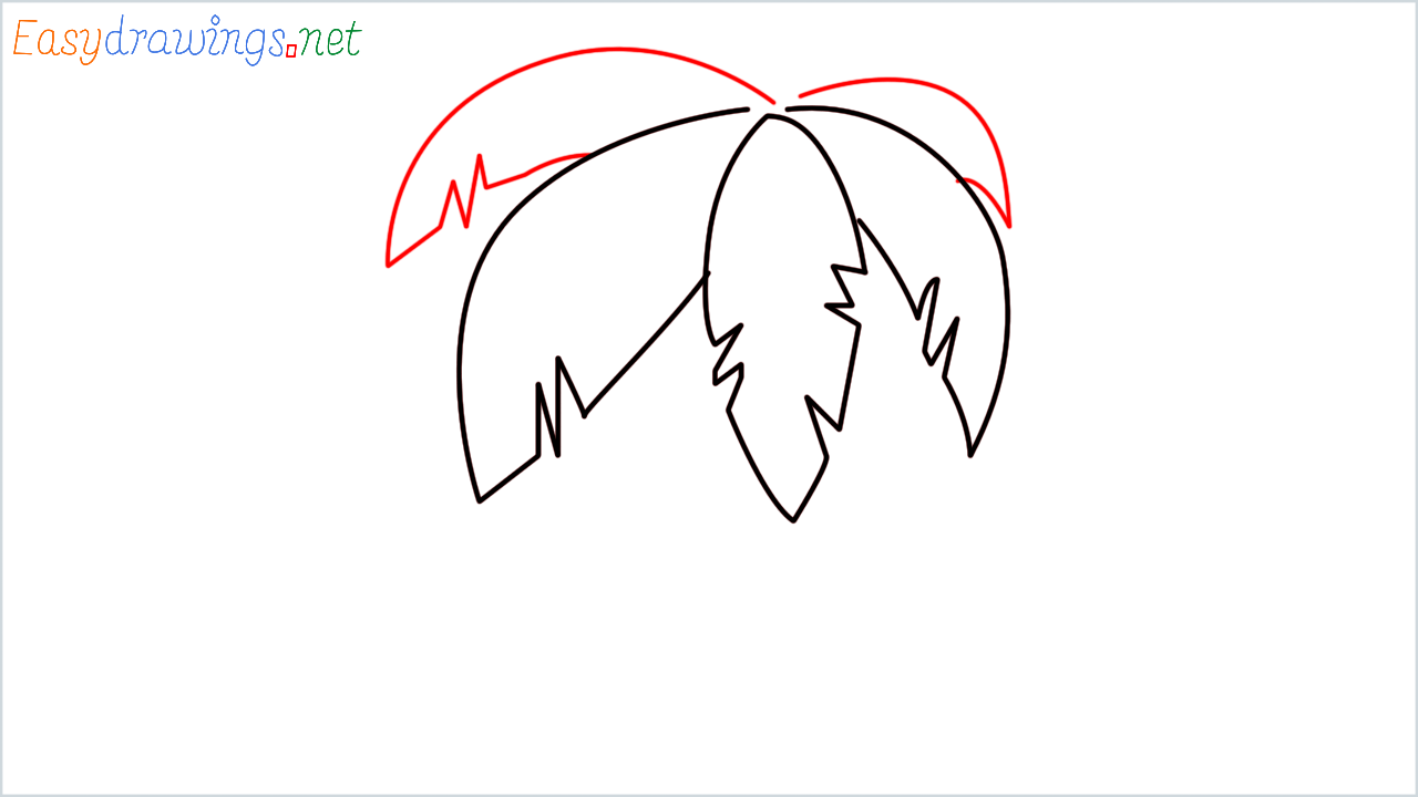 How to draw Coconut tree Emoji step (3)
