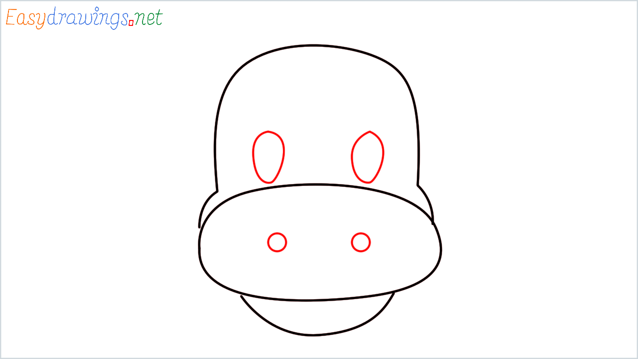How to draw Cow face Emoji step (4)