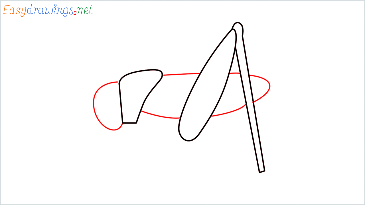 How to draw Cricket Emoji step (4)