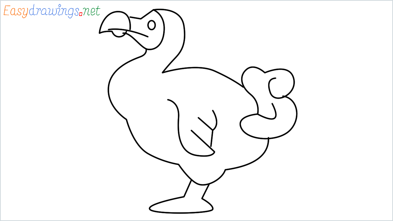 How to draw Dodo Emoji step by step for beginners