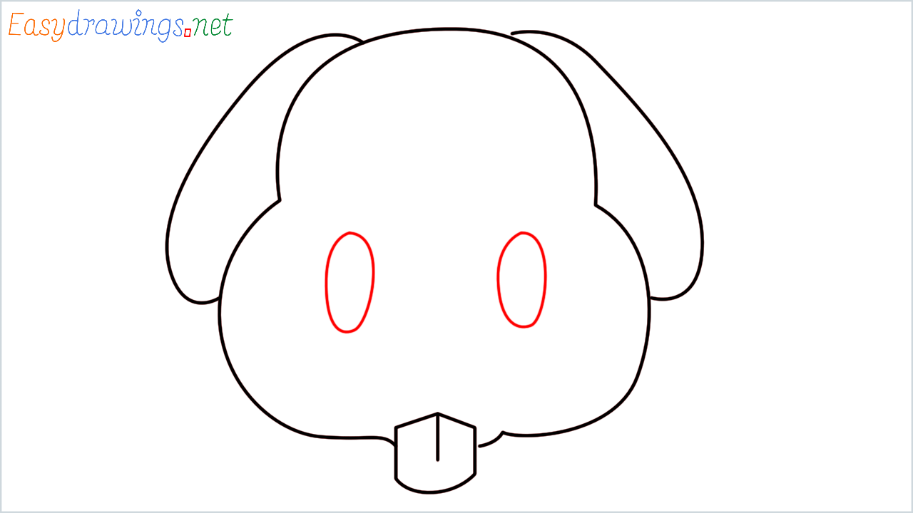 How to draw Dog face Emoji step (5)