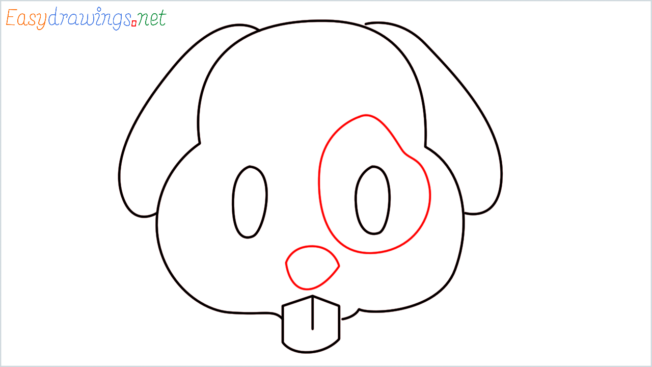 How to draw Dog face Emoji step (6)