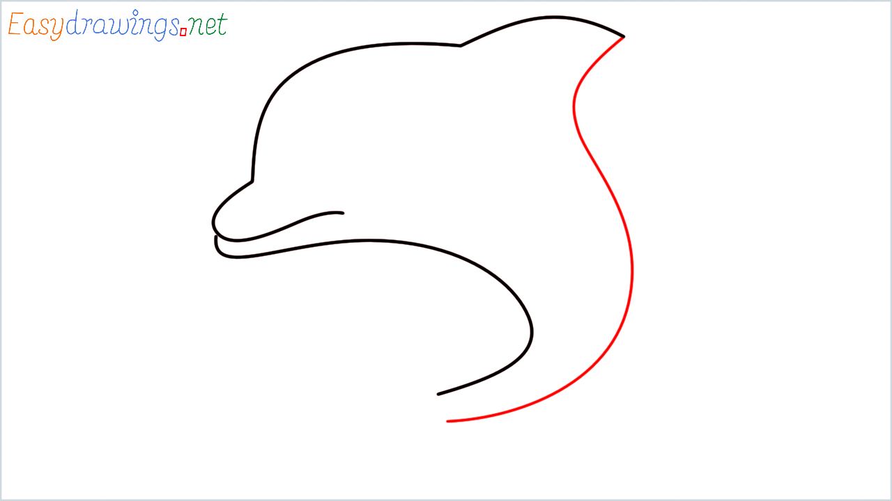 How to draw Dolphin Emoji step (3)