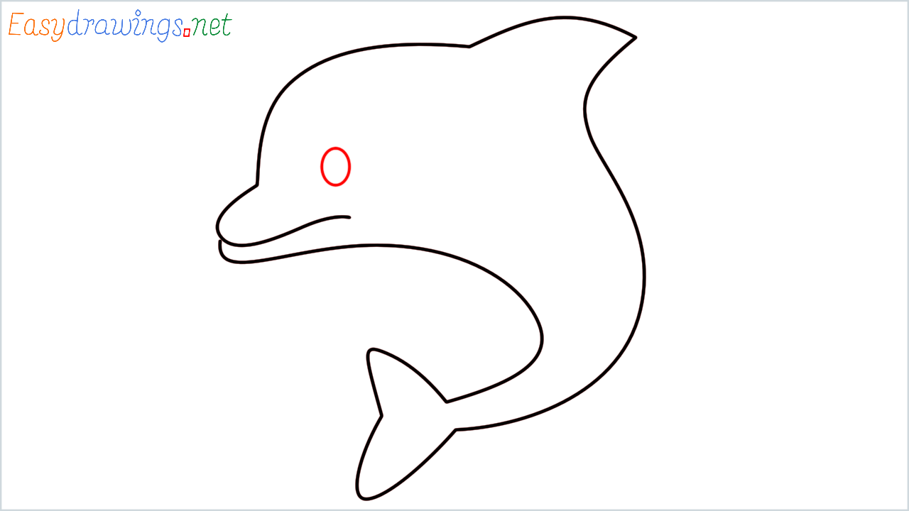 How to draw Dolphin Emoji step (5)