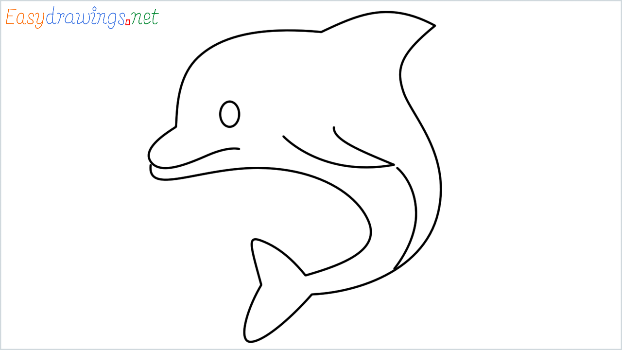 How to draw Dolphin Emoji step by step for beginners