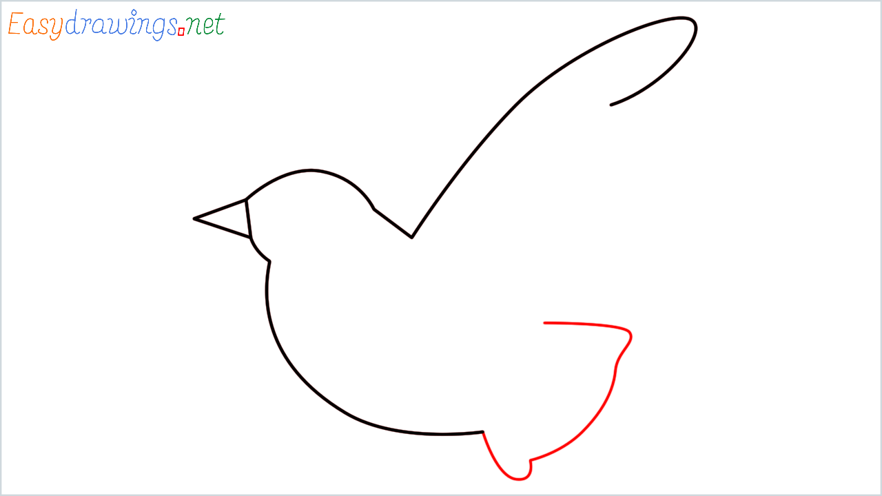 How to draw Dove Emoji step (4)