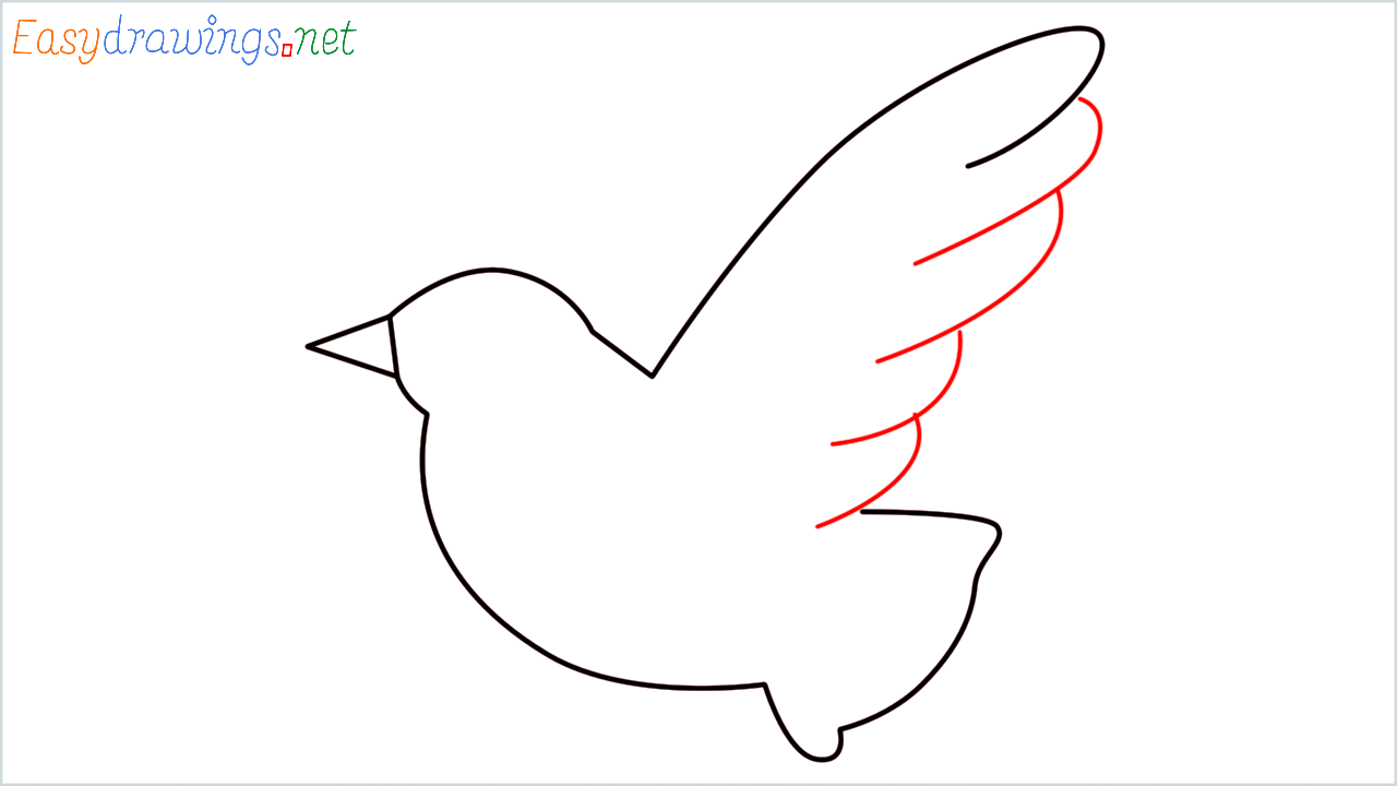 How to draw Dove Emoji step (5)