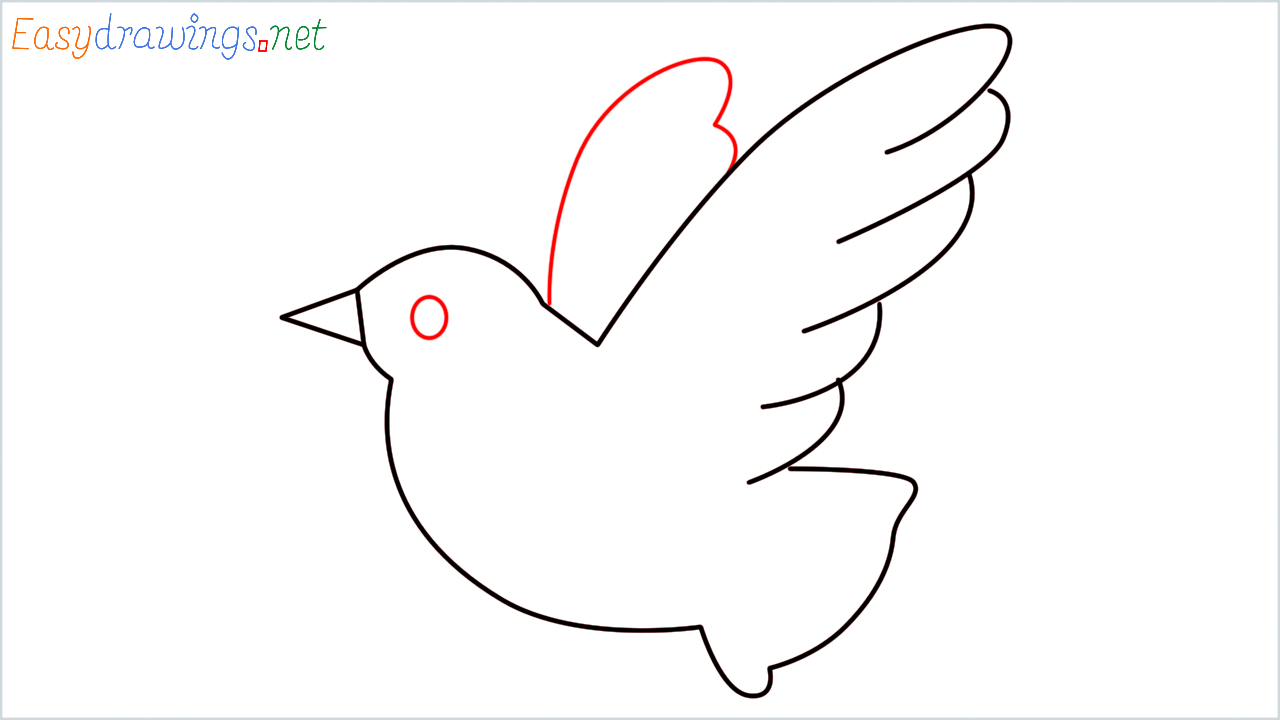 How to draw Dove Emoji step (6)