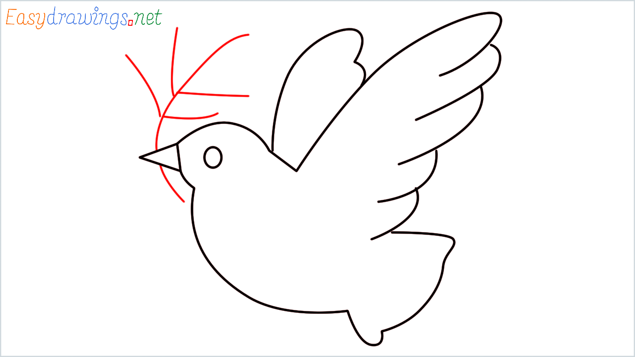 How to draw Dove Emoji step (7)