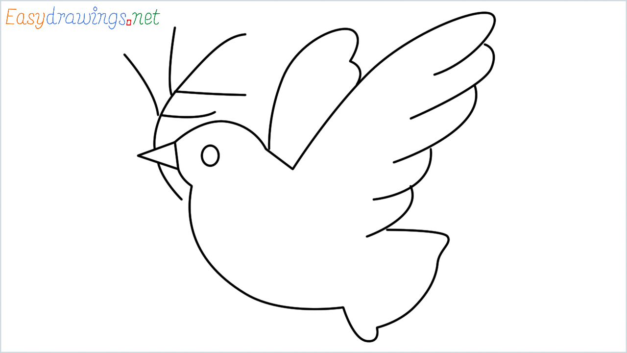 How to draw Dove Emoji step by step for beginners