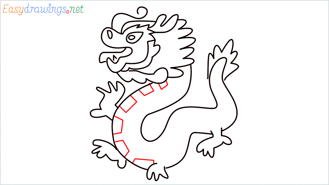 How to draw Dragon Emoji step (10)