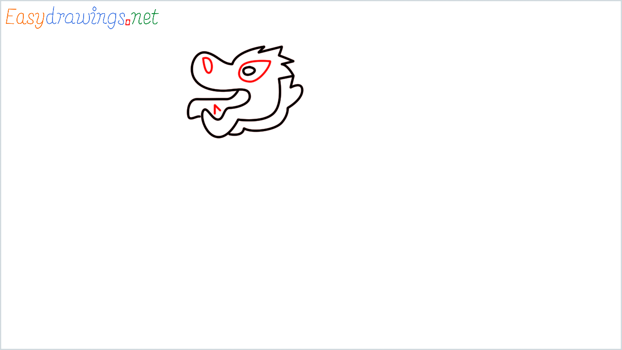 How to draw Dragon Emoji step (4)