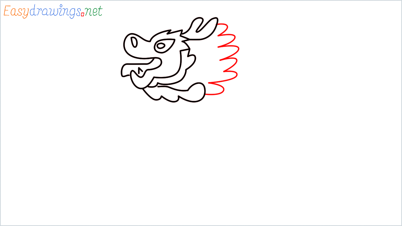 How to draw Dragon Emoji step (6)