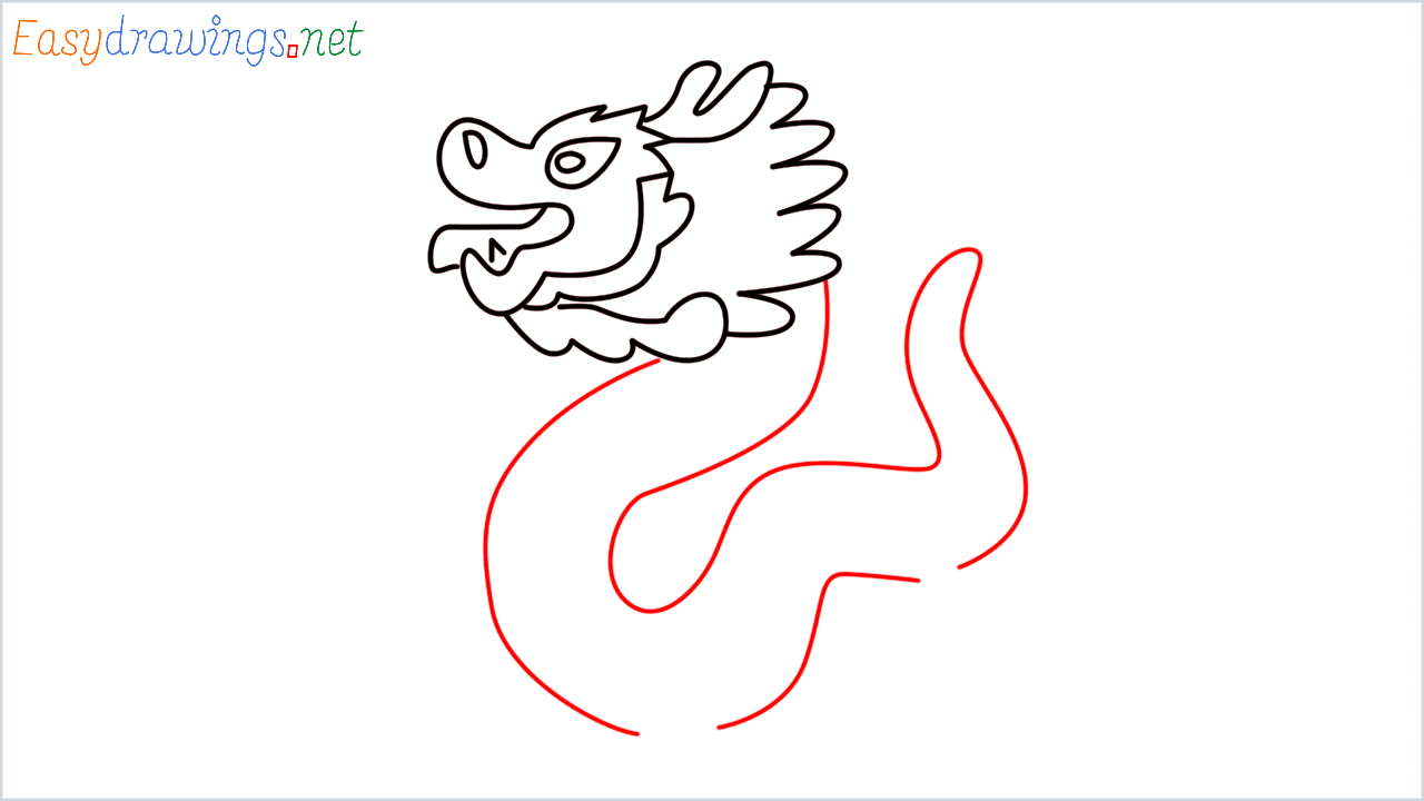 How to draw Dragon Emoji step (7)