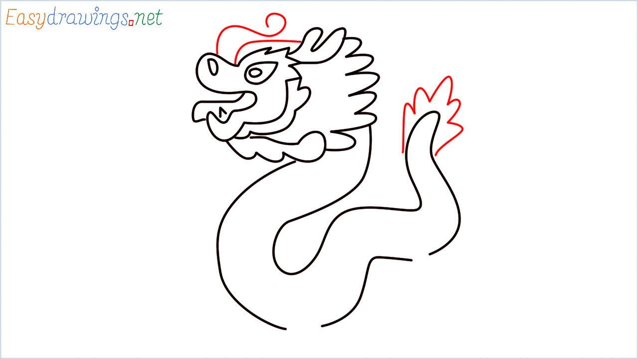 How to draw Dragon Emoji step (8)